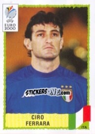 Sticker Ciro Ferrara - UEFA Euro Belgium-Netherlands 2000 - Panini