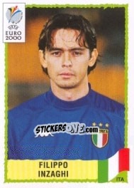 Figurina Filippo Inzaghi - UEFA Euro Belgium-Netherlands 2000 - Panini