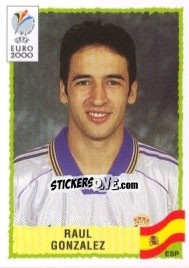 Sticker Raul Gonzalez - UEFA Euro Belgium-Netherlands 2000 - Panini