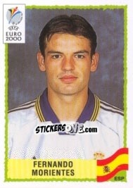 Sticker Fernando Morientes - UEFA Euro Belgium-Netherlands 2000 n. 208 - Panini