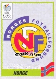 Sticker Emblem Norway - UEFA Euro Belgium-Netherlands 2000 - Panini