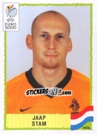 Sticker Jaap Stam - UEFA Euro Belgium-Netherlands 2000 - Panini