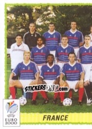 Figurina Team France - Part 1 - UEFA Euro Belgium-Netherlands 2000 - Panini