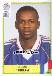 Sticker Lilian Thuram - UEFA Euro Belgium-Netherlands 2000 n. 340 - Panini