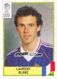 Sticker Laurent Blanc - UEFA Euro Belgium-Netherlands 2000 - Panini