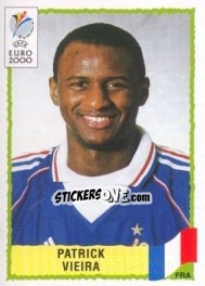 Sticker Patrick Vieira - UEFA Euro Belgium-Netherlands 2000 n. 347 - Panini