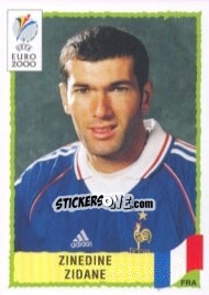 Sticker Zinedine Zidane - UEFA Euro Belgium-Netherlands 2000 n. 352 - Panini