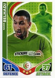 Sticker Nadir Belhadj - England 2010. Match Attax n. 1 - Topps
