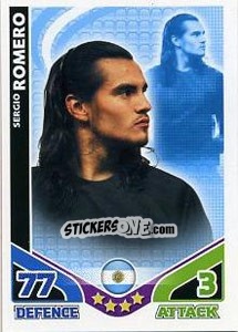 Sticker Sergio Romero - England 2010. Match Attax n. 3 - Topps