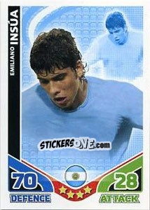 Sticker Emiliano Insua - England 2010. Match Attax n. 4 - Topps