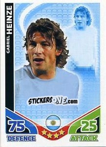 Sticker Gabriel Heinze - England 2010. Match Attax n. 5 - Topps
