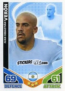 Sticker Juan Sebastian Veron - England 2010. Match Attax n. 10 - Topps
