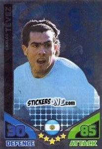 Sticker Carlos Tevez - England 2010. Match Attax n. 12 - Topps