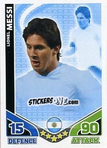 Sticker Lionel Messi - England 2010. Match Attax - Topps