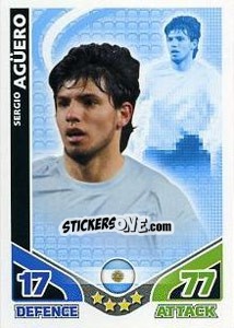 Sticker Sergio Aguero - England 2010. Match Attax n. 14 - Topps