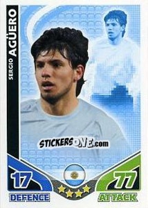 Sticker Sergio Aguero - England 2010. Match Attax - Topps