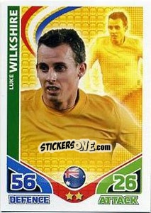 Sticker Luke Wilkshire - England 2010. Match Attax n. 17 - Topps