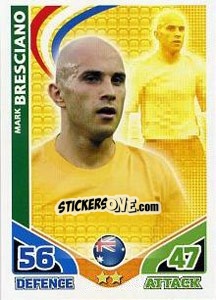 Sticker Mark Bresciano - England 2010. Match Attax n. 21 - Topps