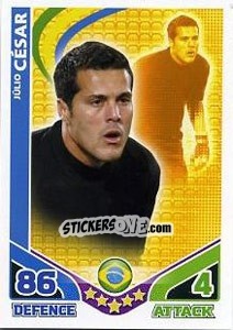 Sticker Julio Cesar - England 2010. Match Attax n. 23 - Topps