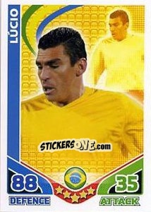 Sticker Lucio - England 2010. Match Attax n. 26 - Topps