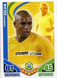 Sticker Gilberto Silva - England 2010. Match Attax n. 29 - Topps