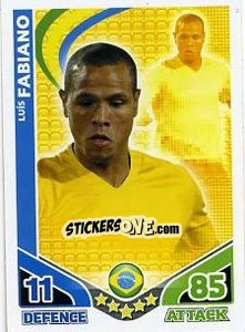 Sticker Luis Fabiano - England 2010. Match Attax n. 33 - Topps
