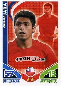 Figurina Gonzalo Jara - England 2010. Match Attax - Topps