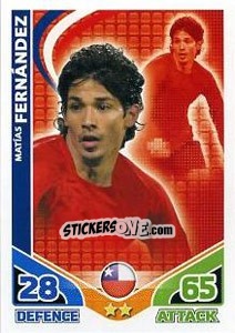 Sticker Matias Fernandez - England 2010. Match Attax n. 45 - Topps