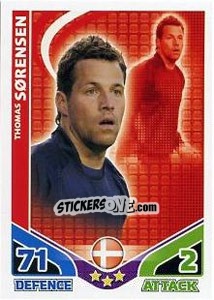 Sticker Thomas Sorensen - England 2010. Match Attax - Topps