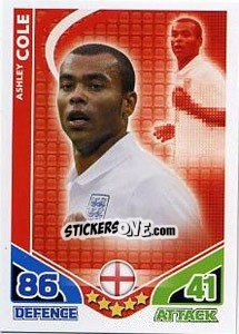 Sticker Ashley Cole - England 2010. Match Attax n. 58 - Topps