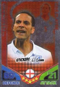Sticker Rio Ferdinand - England 2010. Match Attax n. 62 - Topps