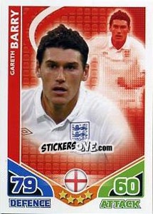 Sticker Gareth Barry - England 2010. Match Attax - Topps