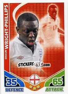 Sticker Shaun Wright-Phillips - England 2010. Match Attax n. 72 - Topps