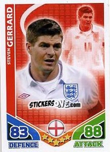 Sticker Steven Gerrard - England 2010. Match Attax - Topps