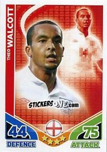 Sticker Theo Walcott - England 2010. Match Attax n. 74 - Topps