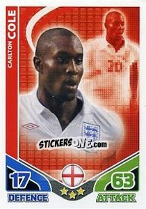 Sticker Carlton Cole - England 2010. Match Attax - Topps