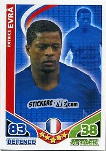 Sticker Patrice Evra - England 2010. Match Attax n. 83 - Topps
