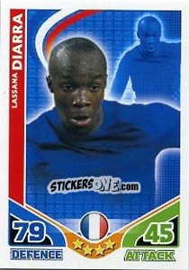 Sticker Lassana Diarra - England 2010. Match Attax n. 87 - Topps