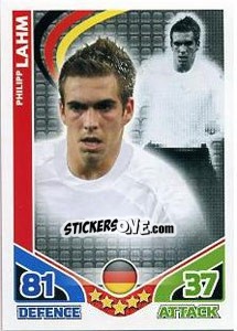 Sticker Philipp Lahm - England 2010. Match Attax n. 95 - Topps