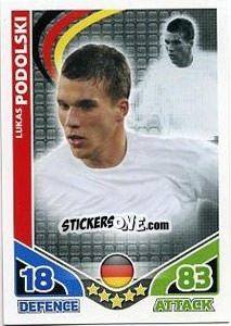 Sticker Lukas Podolski - England 2010. Match Attax n. 101 - Topps