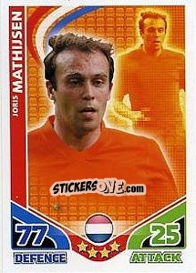 Sticker Joris Mathijsen - England 2010. Match Attax n. 119 - Topps