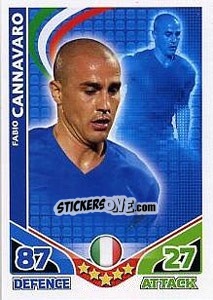 Sticker Fabio Cannavaro - England 2010. Match Attax n. 132 - Topps