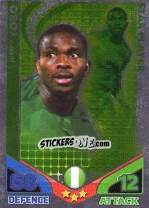 Sticker Joseph Yobo - England 2010. Match Attax n. 173 - Topps