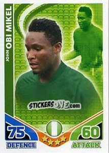 Sticker John Obi Mikel - England 2010. Match Attax n. 174 - Topps