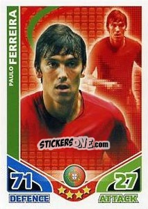 Sticker Paulo Ferreira - England 2010. Match Attax n. 186 - Topps