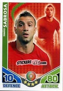 Figurina Simao Sabrosa - England 2010. Match Attax - Topps