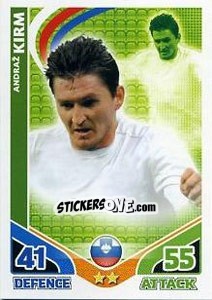 Sticker Andraz Kirm - England 2010. Match Attax n. 208 - Topps