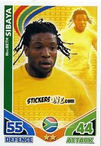 Sticker MacBeth Sibaya - England 2010. Match Attax n. 215 - Topps