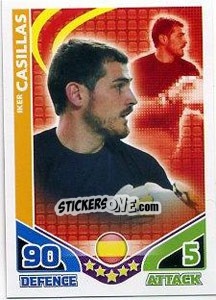 Sticker Iker Casillas - England 2010. Match Attax n. 220 - Topps