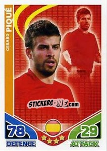 Sticker Gerard Pique - England 2010. Match Attax n. 222 - Topps